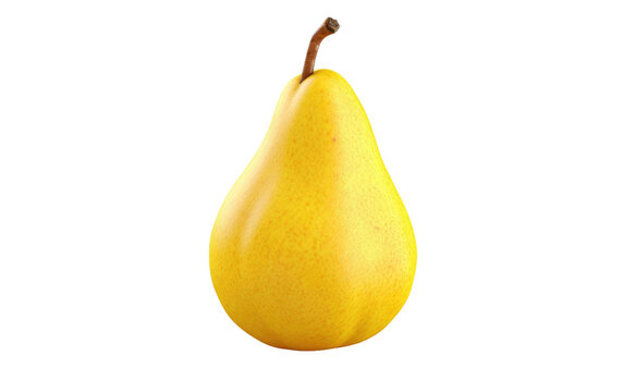Lifelike Portrait of a Pear On White or PNG Transparent Background