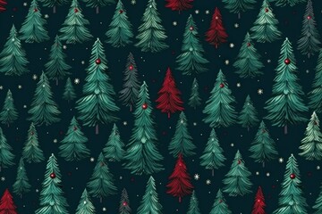 Obraz premium seamless pattern with fir tree branches, Evergreen nature background. Christmas or new year backdrop. AI generative