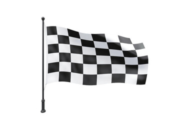 Artistry in Race Flag Depiction Realistic Approach On White or PNG Transparent Background