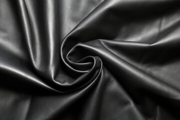 Crumpled black leather texture background