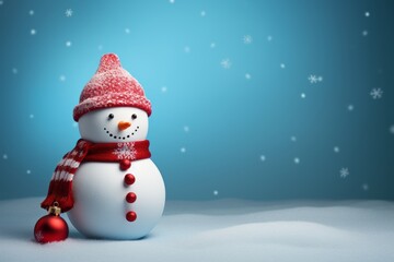 Naklejka na ściany i meble snowman in the snow background