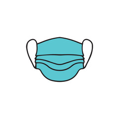 Medical, surgical mask or dentist mask icon. Hand drawn face mask. Vector illustration. Vector illustration