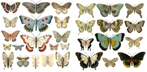 Moth watercolor illustration clipart. Generative AI