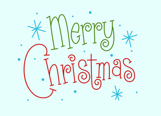 Merry Christmas Greeting Lettering Design