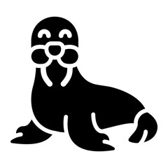 Obraz premium walrus Solid icon