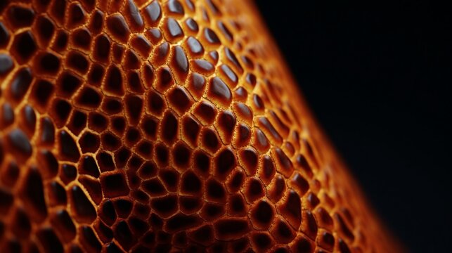 A macro image capturing the intricate texture and patterns of a Salak (Snake Fruit) peel in stunning detail.