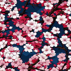 Seamless pattern of cherry Blossom