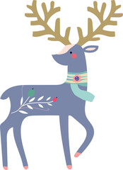 Deer scandinavian ornament illustration