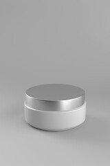3d render silver white container isolated 