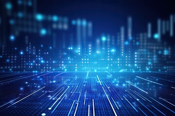 big data concept blue futuristic digital style There is a force of energy attraction in the future world by Generative AI