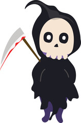 Grim reaper halloween costume illustration