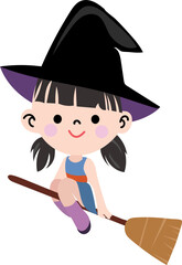 Witch halloween costume illustration