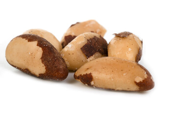 Brazilian nuts on white background