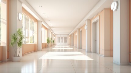 room bright inside corridor background illustration perspective wall, empty light, modern interior...