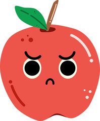 Angry Apple Character Illustration