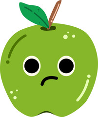 Confused Apple Character Illustration