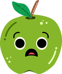 Shocked Apple Character Illustration