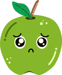 Pleading Apple Character Illustration