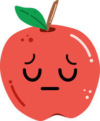 Sad Apple Character Illustration