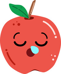 Sleepy Apple Character Illustration