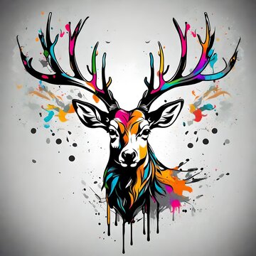 deer illustion ,vector , potrait ,background , wallpaper 