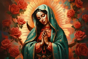 Foto op Canvas Beautiful lady of guadalupe mexico saint holy faith. © Lubos Chlubny
