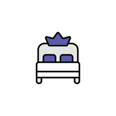 Bed icon design with white background stock illustration