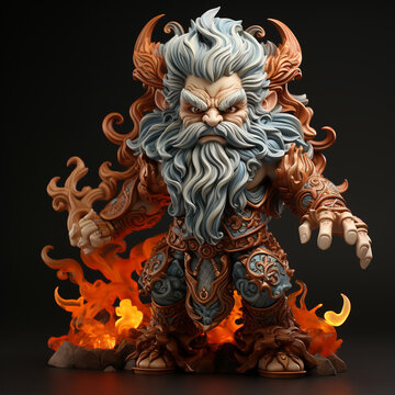 3D cartoon fire god