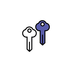 Room Key icon design with white background stock illustration