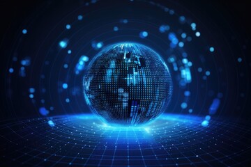 big data concept blue futuristic digital style There is a force of energy attraction in the future world by Generative AI