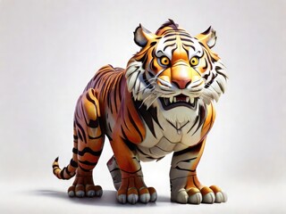 tiger on a white background