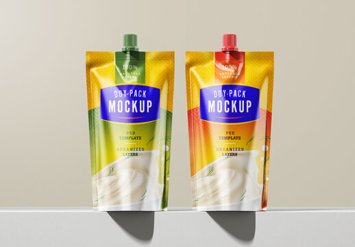 Doypack Standing Pouch Packaging Mockup