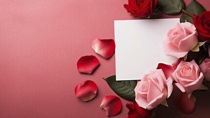 Valentine's day composition with empty card
