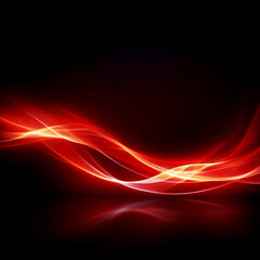 Red glowing shiny lines effect vector background. Luminous white lines of speed. Light glowing effect. Light trail wave, fire path trace line and incandescence curve twirl.