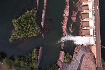 Aerial drone photo of Kununurra irrigation channel causeway