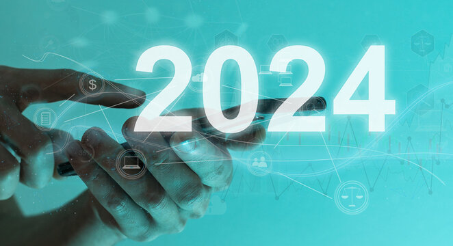 hand with smartphone with the concept of technology 2024 - Powered by Adobe