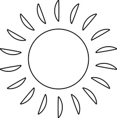 Sun line icon. Sun outline star icons or logo collection. Summer, sunlight, sunset, sunburst. Vector illustration.