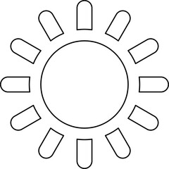 Sun line icon. Sun outline star icons or logo collection. Summer, sunlight, sunset, sunburst. Vector illustration.
