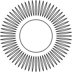 Sun line icon. Sun outline star icons or logo collection. Summer, sunlight, sunset, sunburst. Vector illustration.