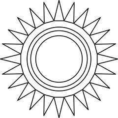 Sun line icon. Sun outline star icons or logo collection. Summer, sunlight, sunset, sunburst. Vector illustration.