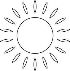 Sun line icon. Sun outline star icons or logo collection. Summer, sunlight, sunset, sunburst. Vector illustration.