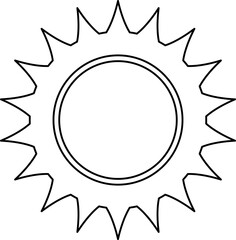Sun line icon. Sun outline star icons or logo collection. Summer, sunlight, sunset, sunburst. Vector illustration.