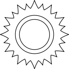 Sun line icon. Sun outline star icons or logo collection. Summer, sunlight, sunset, sunburst. Vector illustration.