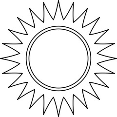 Sun line icon. Sun outline star icons or logo collection. Summer, sunlight, sunset, sunburst. Vector illustration.