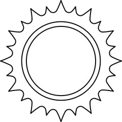 Sun line icon. Sun outline star icons or logo collection. Summer, sunlight, sunset, sunburst. Vector illustration.