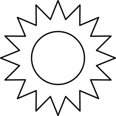 Sun line icon. Sun outline star icons or logo collection. Summer, sunlight, sunset, sunburst. Vector illustration.