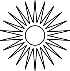 Sun line icon. Sun outline star icons or logo collection. Summer, sunlight, sunset, sunburst. Vector illustration.