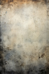 Fototapeta na wymiar Abstract grungy, concrete, plaster textured background, in brown, beige and gray colors, dark edges. Vertical backdrop for banner, montage or texture. 