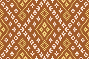 Nature vintages cross stitch traditional ethnic pattern paisley flower Ikat background abstract Aztec African Indonesian Indian seamless pattern for fabric print cloth dress carpet curtains and sarong