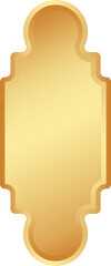Ramadan golden frame. Islamic window shape. Arabic arch. Muslim vintage border for design. Indian decoration in oriental style.